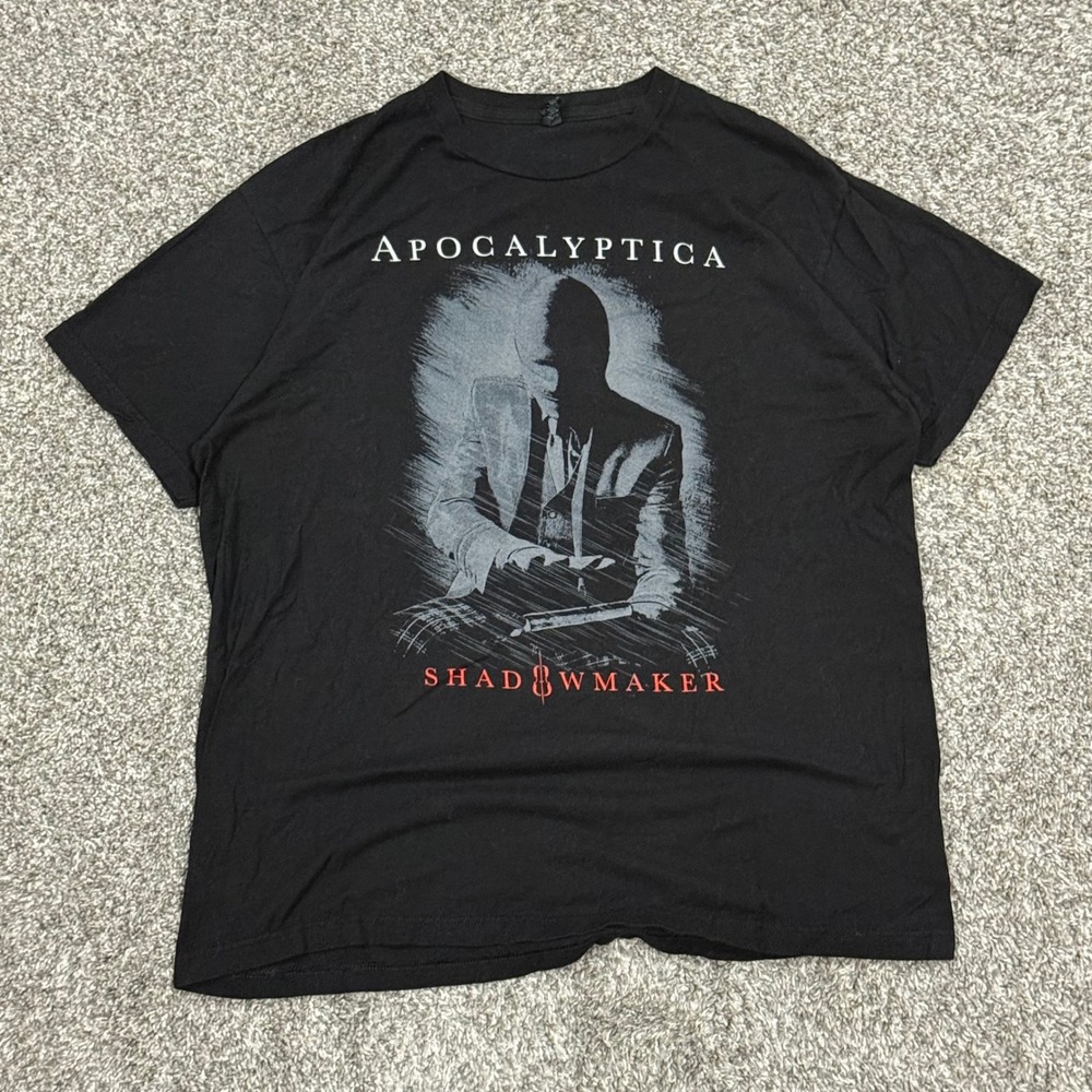 Apocalyptica Shadowmaker Tour 2015 Mens XL Black Graphic T-Shirt Tultex Band Tee